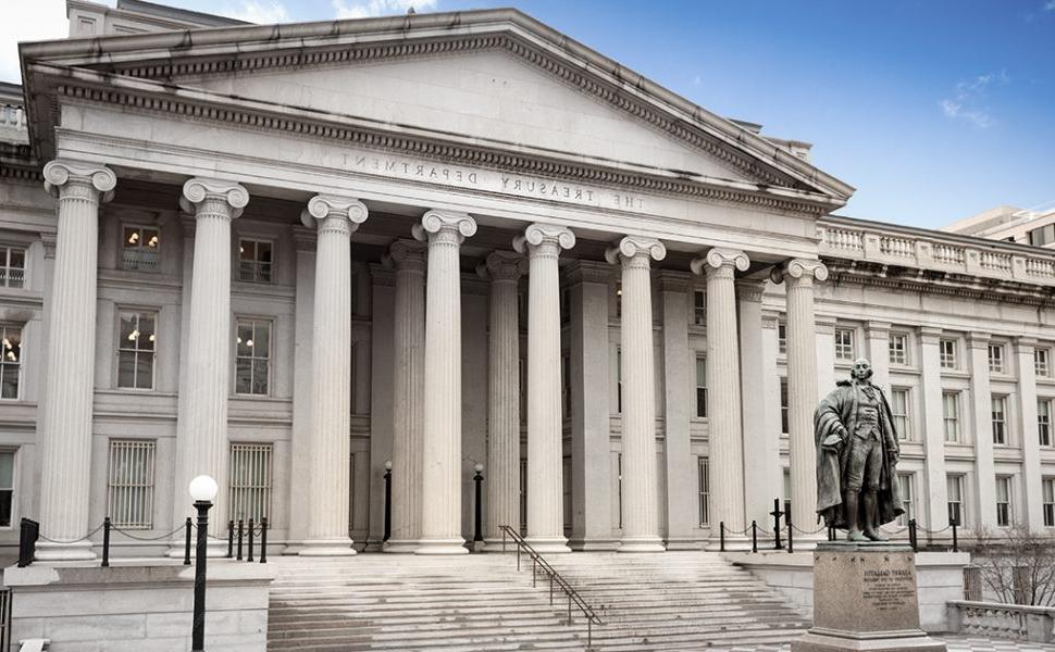 美国财政部大楼的图像